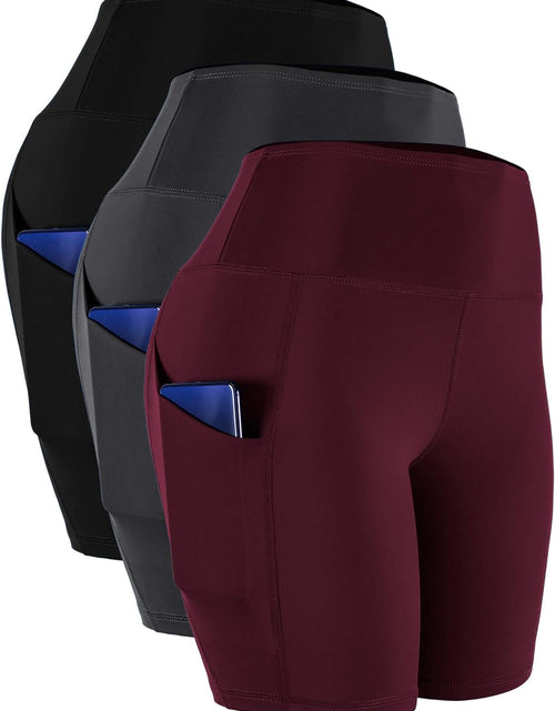 Load image into Gallery viewer, Women'S High Waist Spandex Yoga Shorts for Bike Running Two Side Pockets

