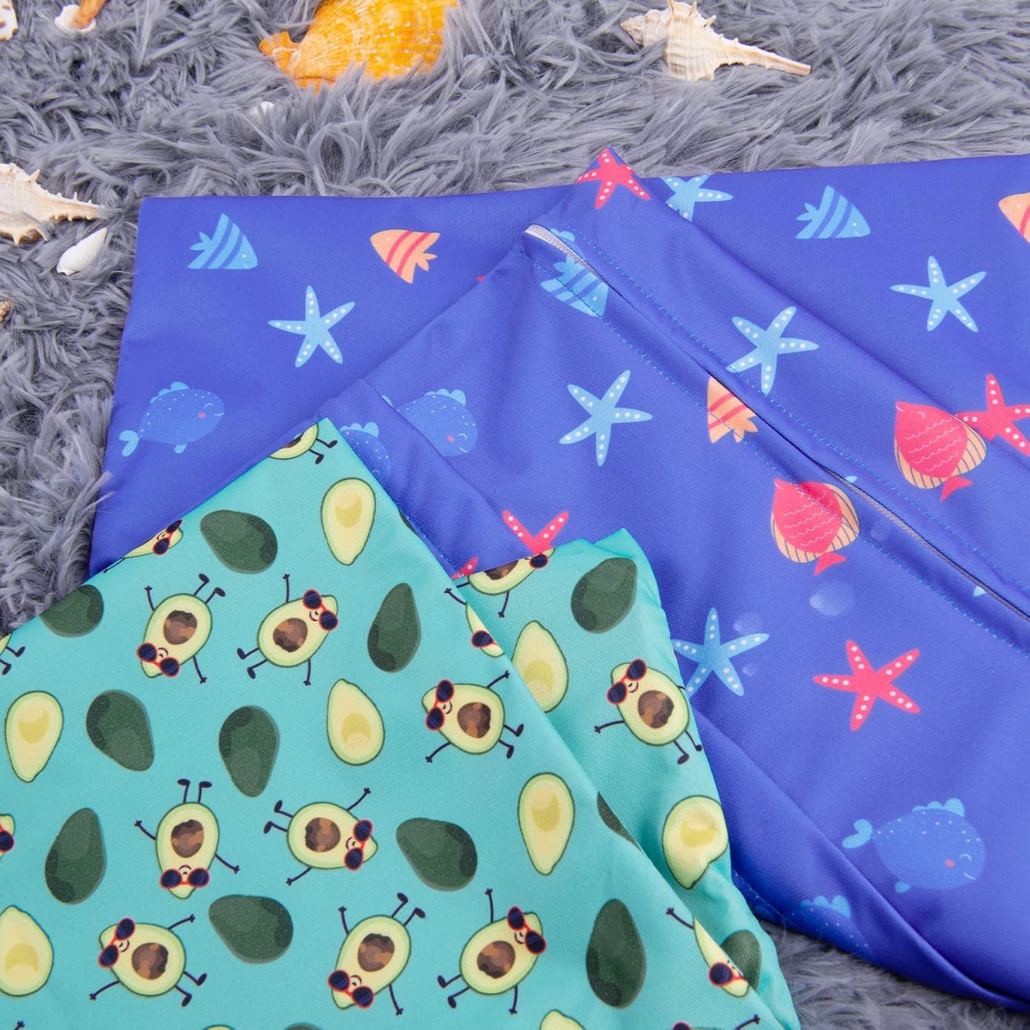 BABY 2Pcs Cloth Diaper Wet Dry Bags Waterproof Reusable with Two Zippered Pockets Travel Beach Pool Daycare Soiled Baby Items Yoga Gym Bag for Swimsuits or Wet Clothes LZX4344