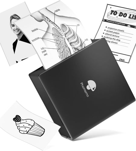 Mini Sticker Printer - M02 Wireless Pocket Printer, Compatible with Ios & Android, Photo Printer for Phone, for Fun Christmas Sticker, DIY Journal, New Year Gift, Black