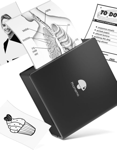 Load image into Gallery viewer, Mini Sticker Printer - M02 Wireless Pocket Printer, Compatible with Ios &amp; Android, Photo Printer for Phone, for Fun Christmas Sticker, DIY Journal, New Year Gift, Black
