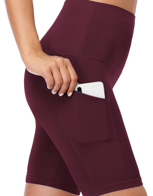 Load image into Gallery viewer, Women'S High Waist Spandex Yoga Shorts for Bike Running Two Side Pockets
