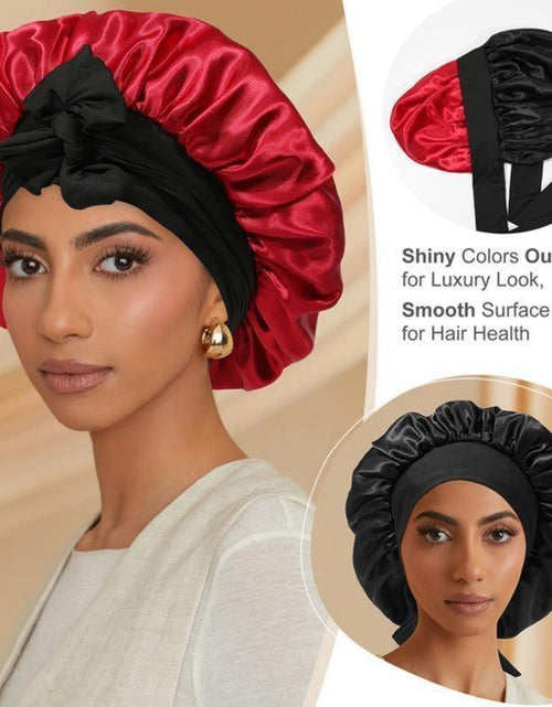 Load image into Gallery viewer, Silk-Like Satin Double-Layer Hair Cap
