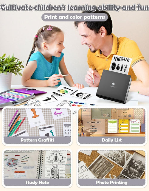 Load image into Gallery viewer, Mini Sticker Printer - M02 Wireless Pocket Printer, Compatible with Ios &amp; Android, Photo Printer for Phone, for Fun Christmas Sticker, DIY Journal, New Year Gift, Black
