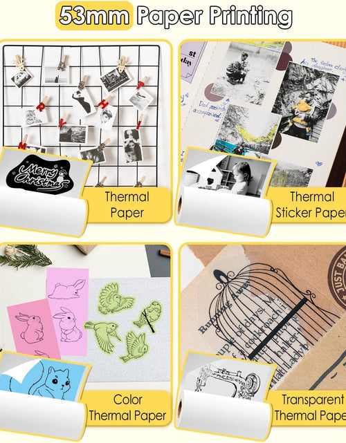 Load image into Gallery viewer, Mini Sticker Printer - M02 Wireless Pocket Printer, Compatible with Ios &amp; Android, Photo Printer for Phone, for Fun Christmas Sticker, DIY Journal, New Year Gift, Black
