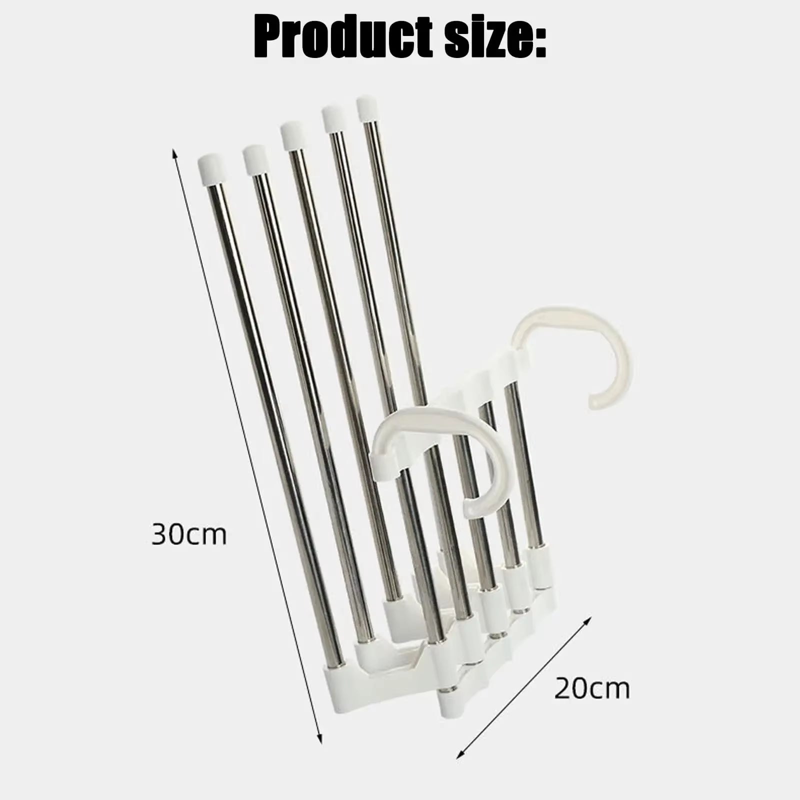 MaxiRack 5-in-1 Magic Trouser Rack – Stainless Steel Folding Pant & Tie Organizer for Closet & Wardrobe Storage