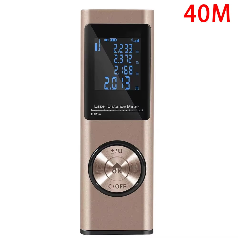 SmartMeasure 40M/60M Mini Laser Distance Meter – USB Rechargeable Handheld Rangefinder for Accurate Measurements